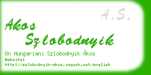 akos szlobodnyik business card