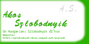 akos szlobodnyik business card